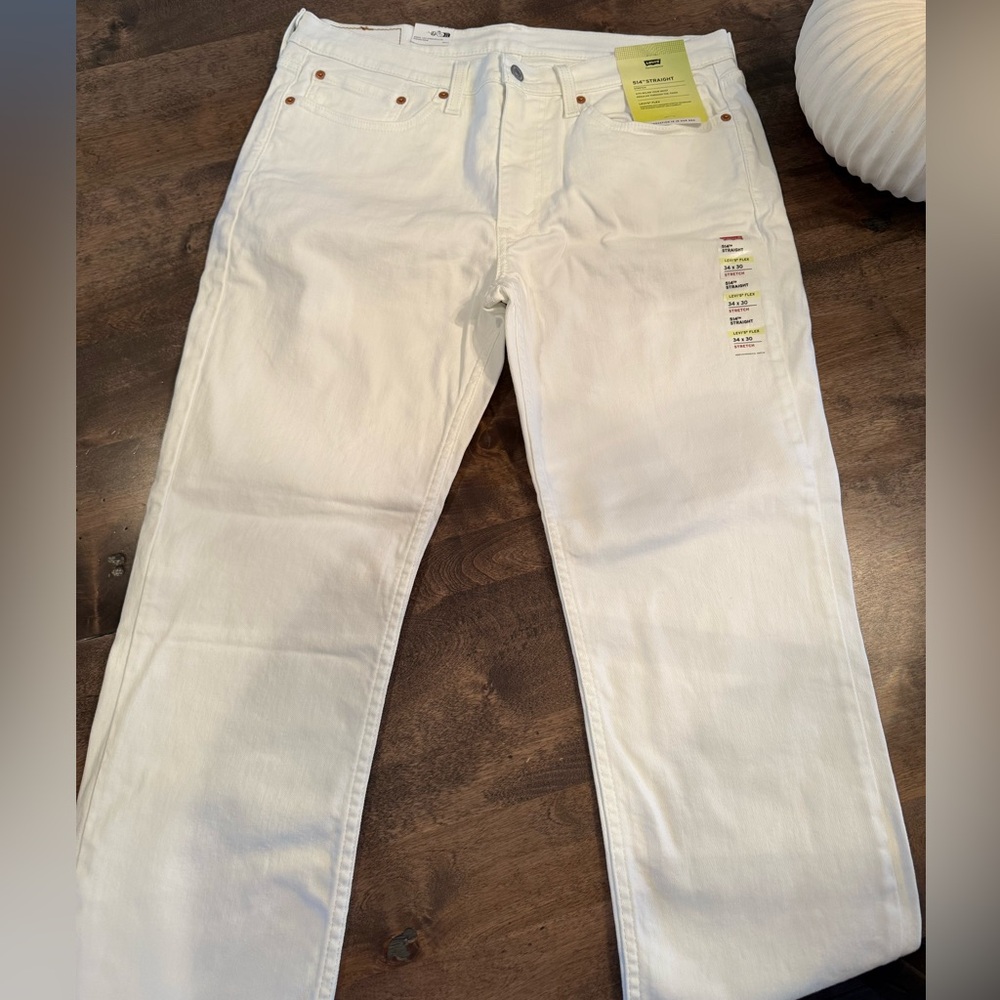 Levi's Flex 514 Straight Leg Men's White Jeans
